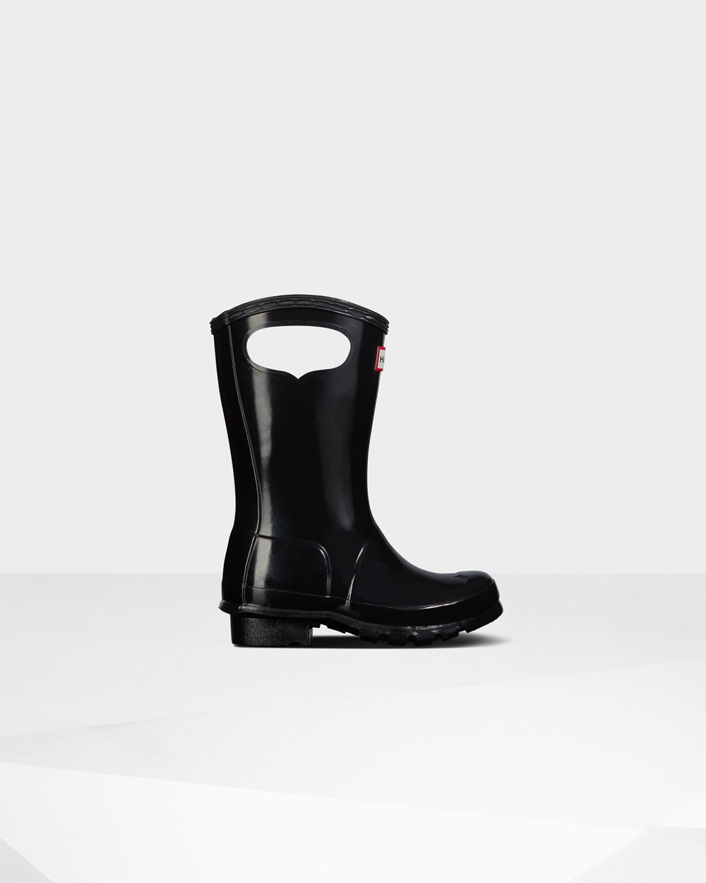 Kids Hunter Original Big Grab Handle Gloss - Rain Boots Black - 1094-EIZFG